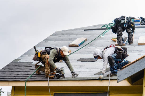 Professional Gutter Installation technician working in Ipava, IL